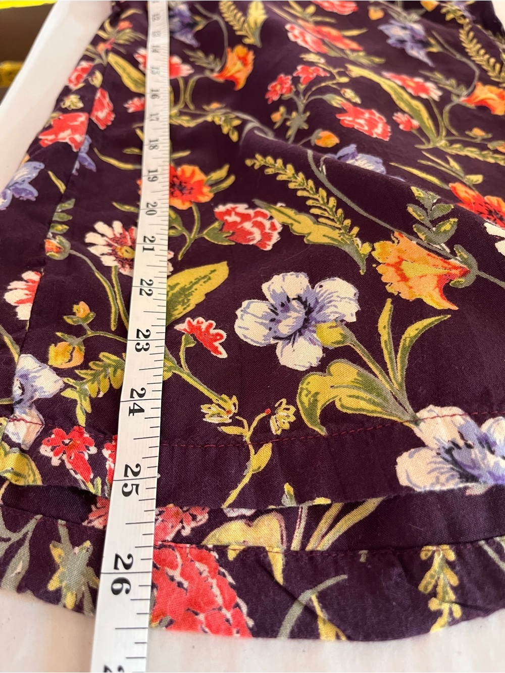 Angie Wide Leg Purple Floral Elastic-Waist Pants Small - Picture 10 of 10
